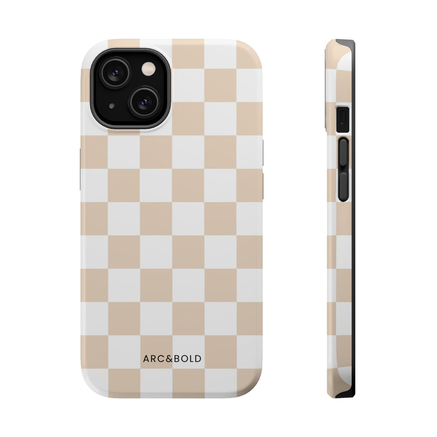 Beige Checker - Magnetic Phone Case - Arc & Bold