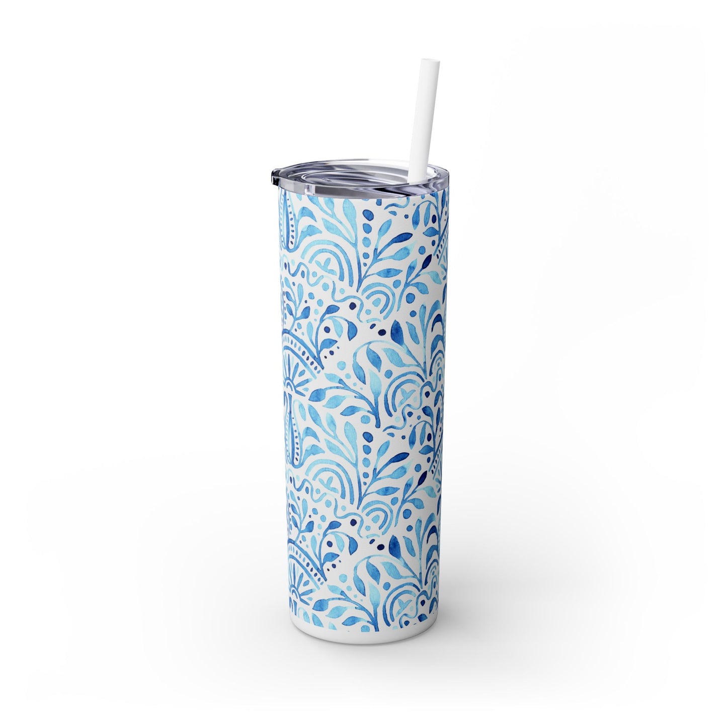 Turkish Tiles - Skinny Tumbler with Straw, 20oz