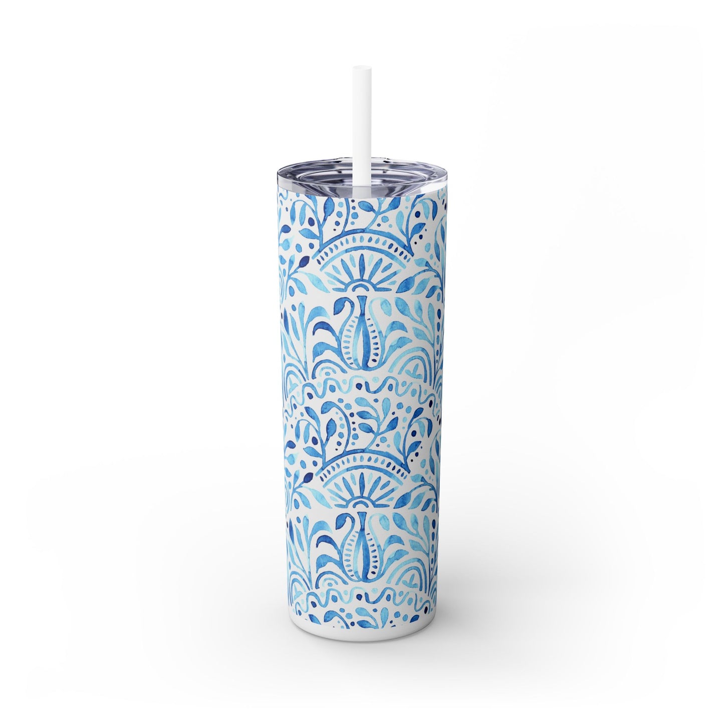 Turkish Tiles - Skinny Tumbler with Straw, 20oz