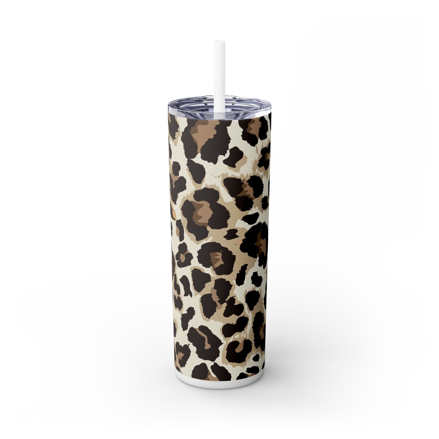 Leopard - Skinny Tumbler with Straw, 20oz - Arc & Bold