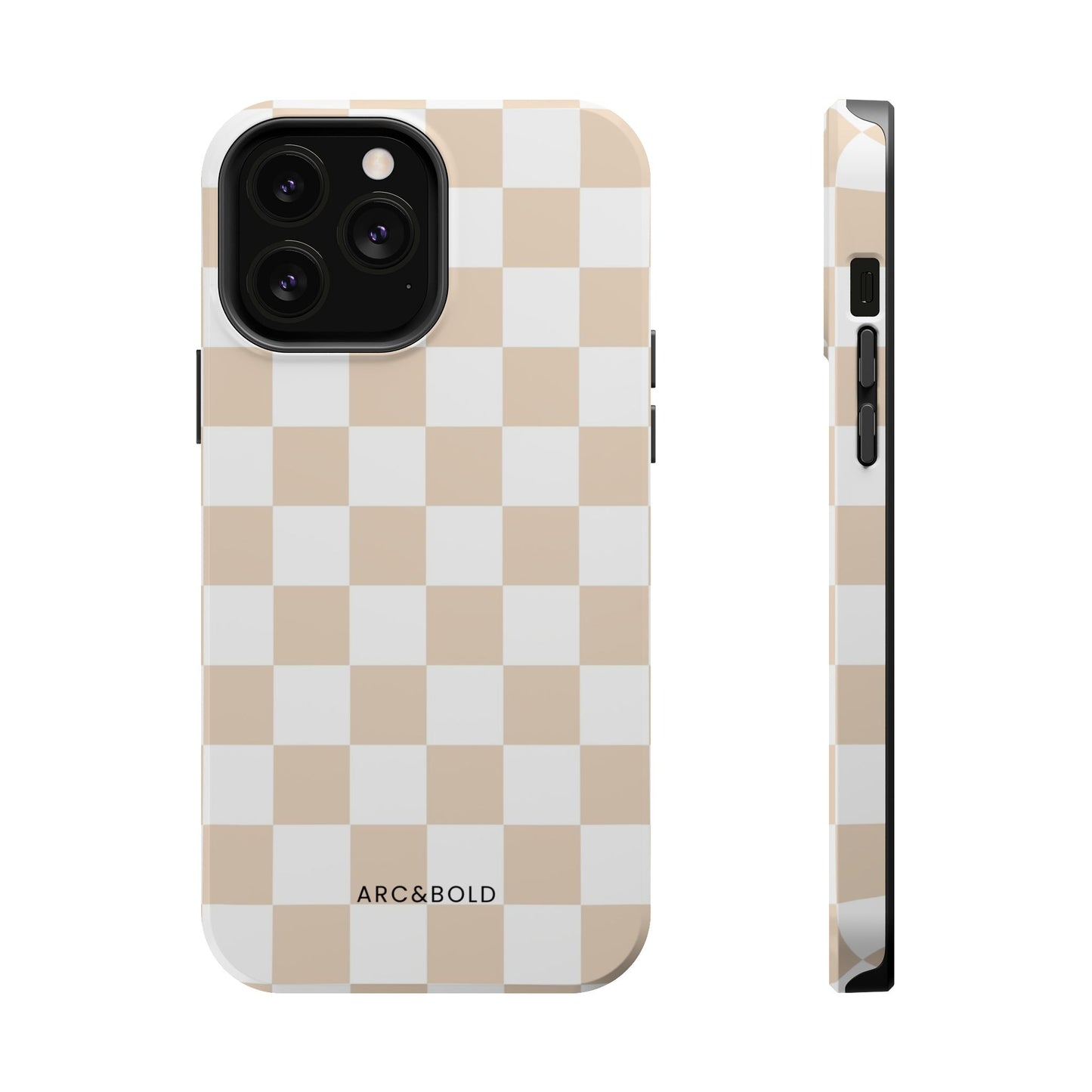 Beige Checker - Magnetic Phone Case - Arc & Bold