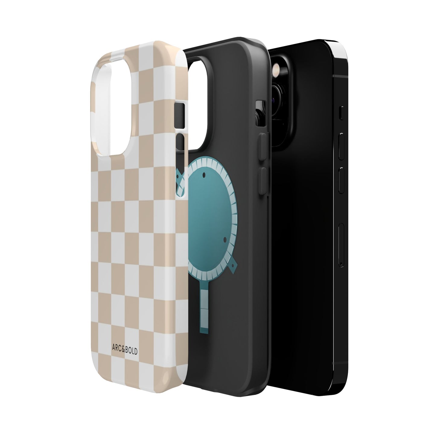 Beige Checker - Magnetic Phone Case - Arc & Bold