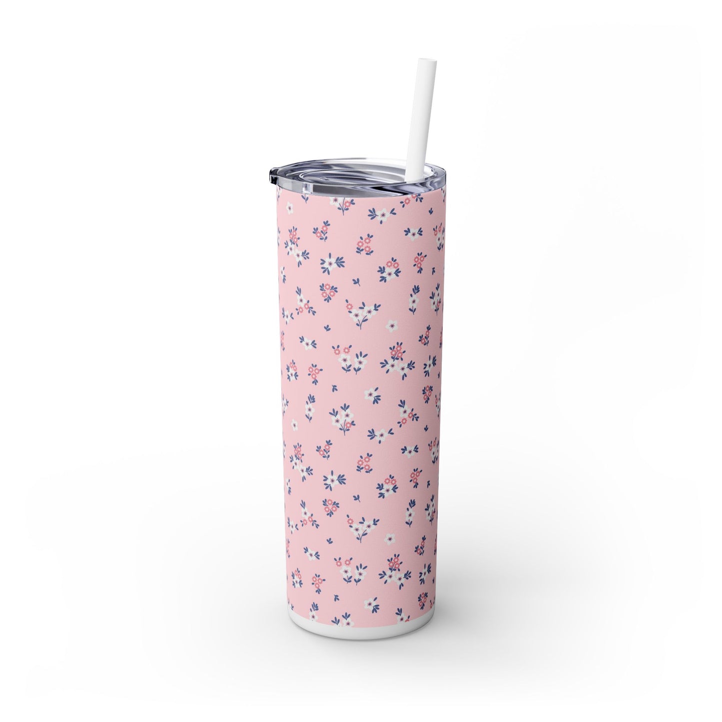 Pastel Blooms - Skinny Tumbler with Straw, 20oz - Arc & Bold