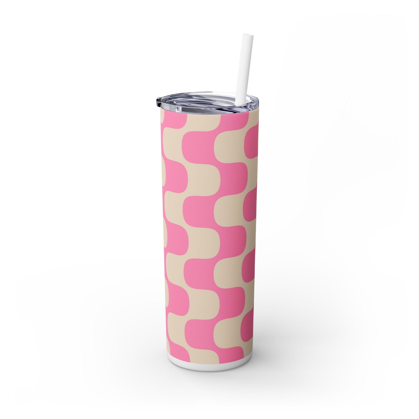 Pink Waves - Skinny Tumbler with Straw, 20oz - Arc & Bold