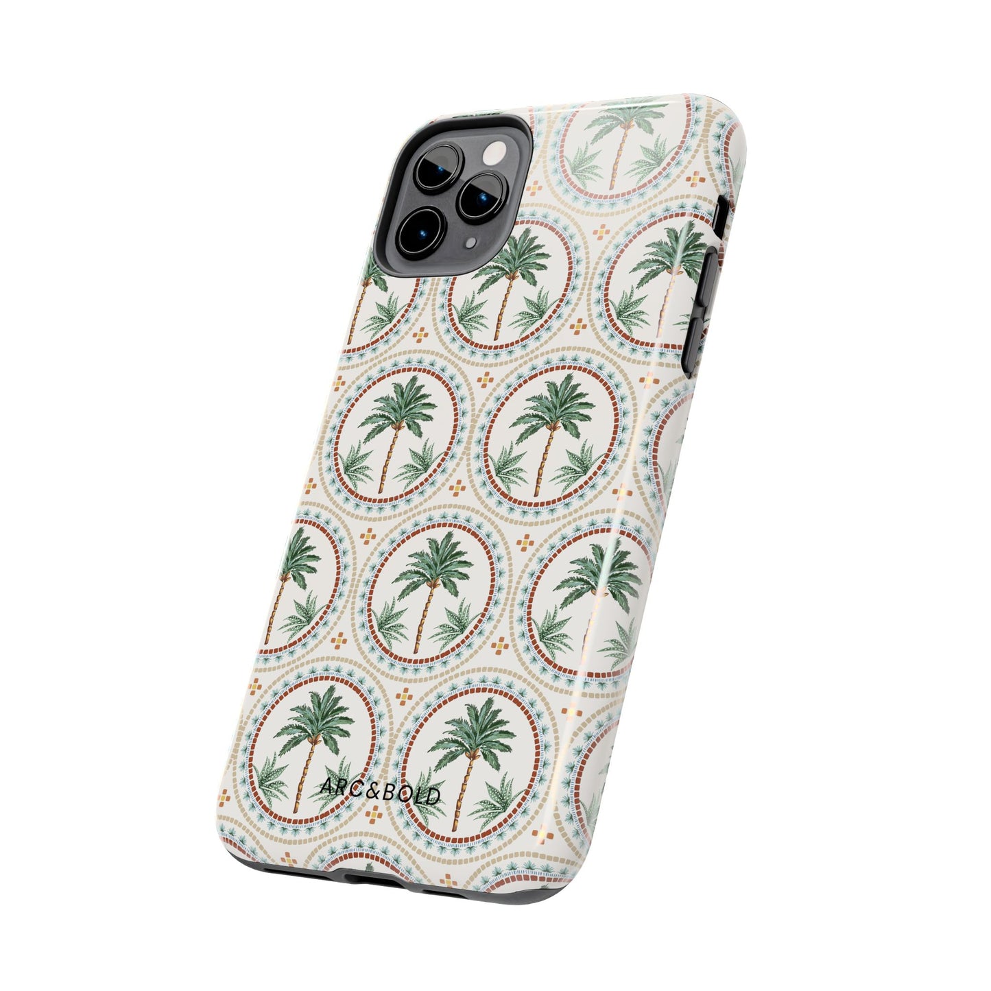 Tropical Tile Palm - Tough Phone Case - Arc & Bold