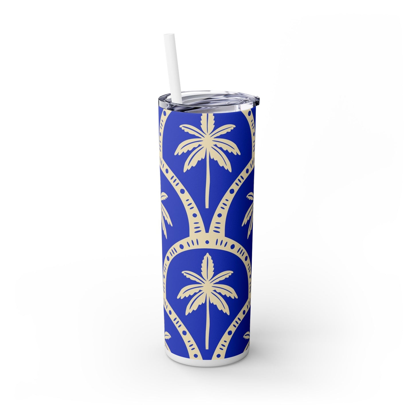 Azure Palms - Skinny Tumbler with Straw, 20oz