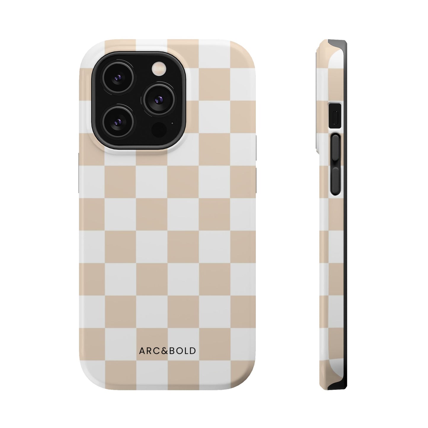 Beige Checker - Magnetic Phone Case - Arc & Bold