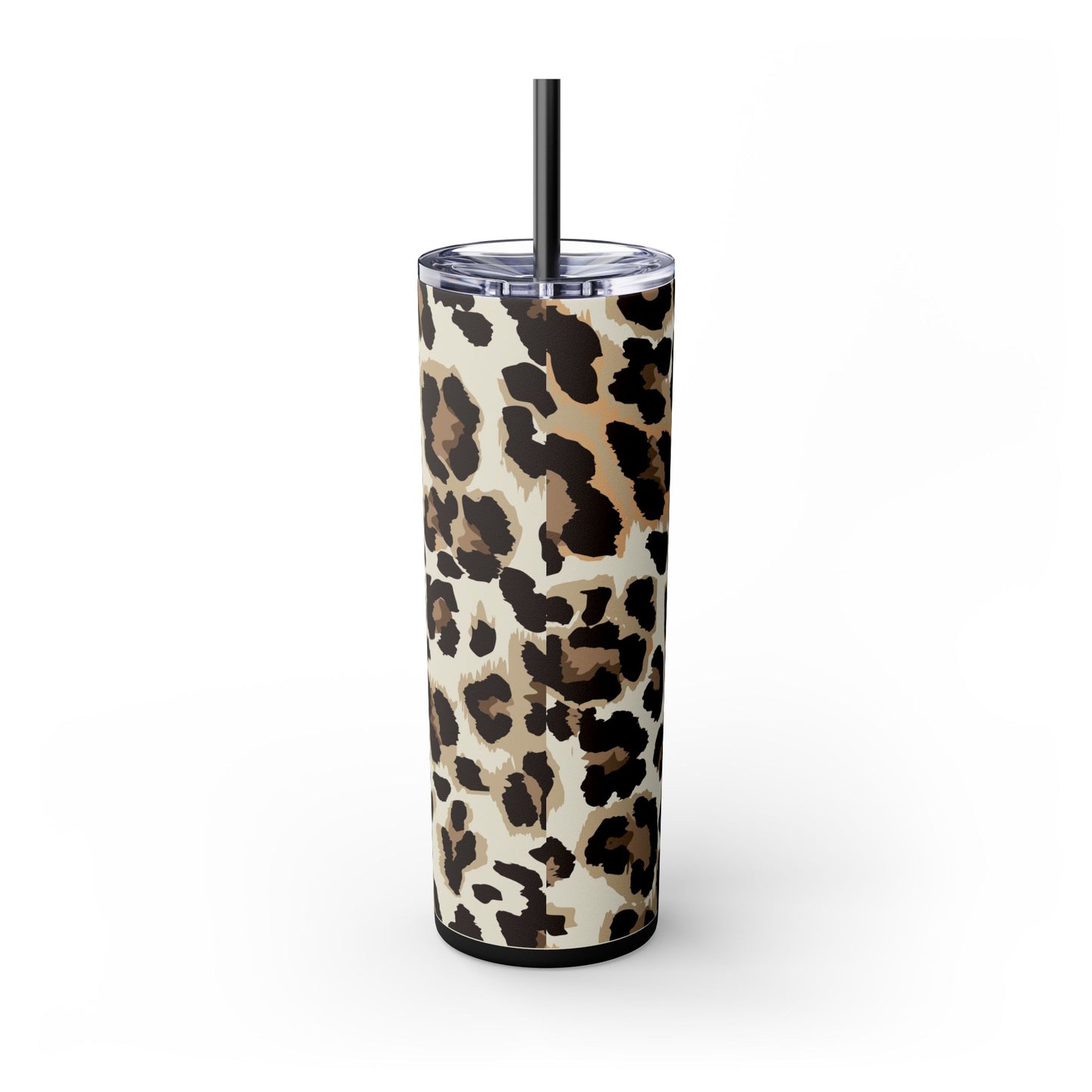 Leopard - Skinny Tumbler with Straw, 20oz - Arc & Bold