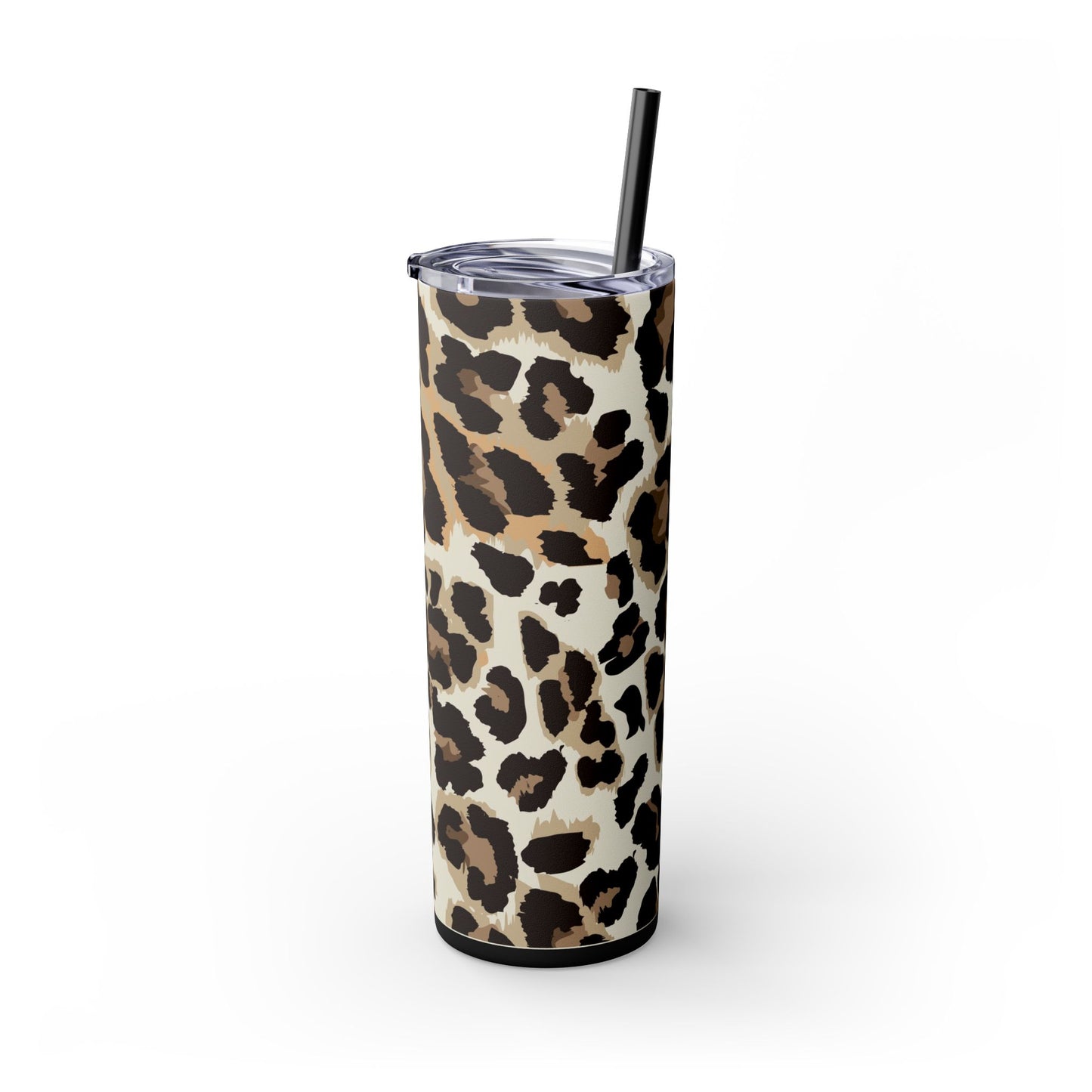 Leopard - Skinny Tumbler with Straw, 20oz - Arc & Bold