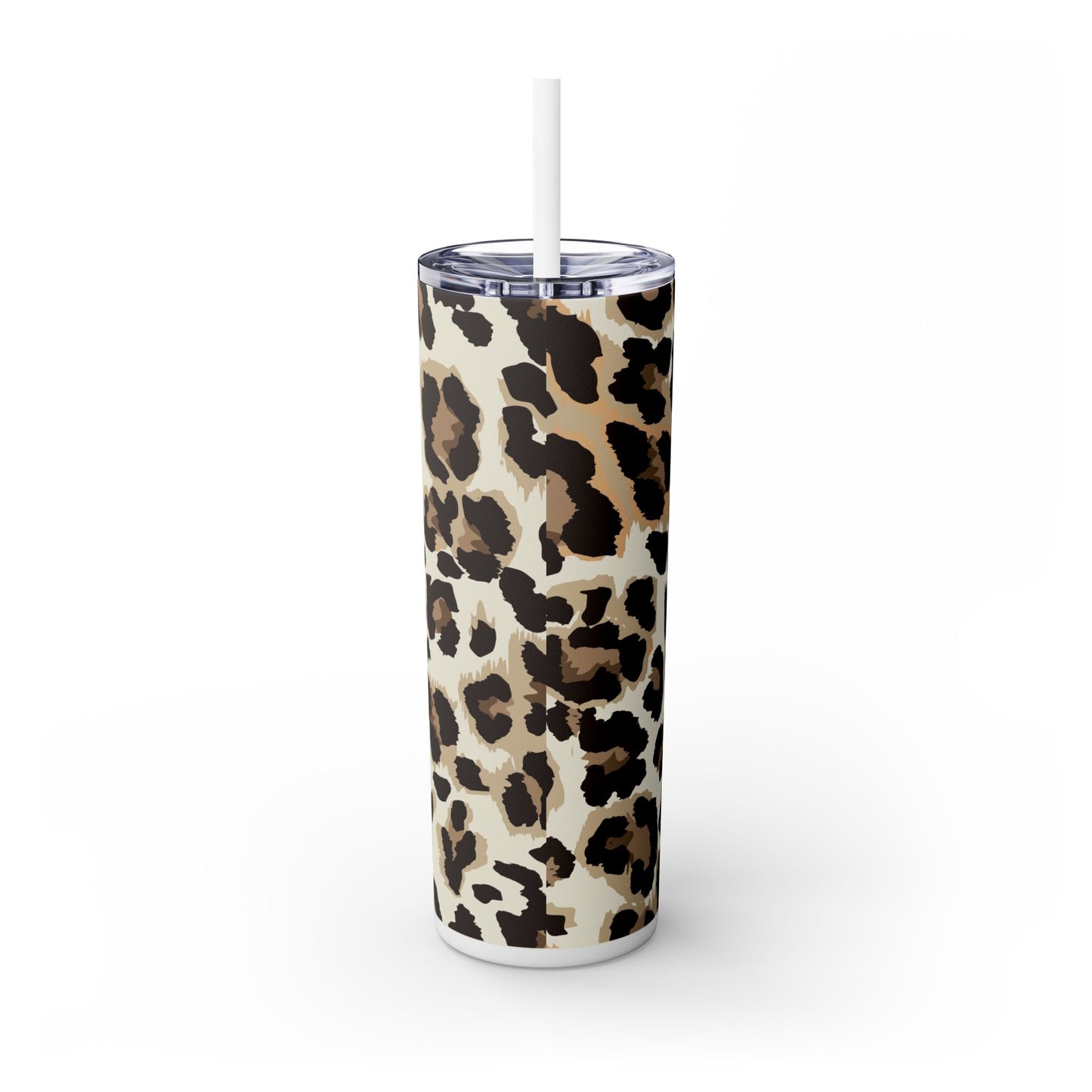 Leopard - Skinny Tumbler with Straw, 20oz - Arc & Bold