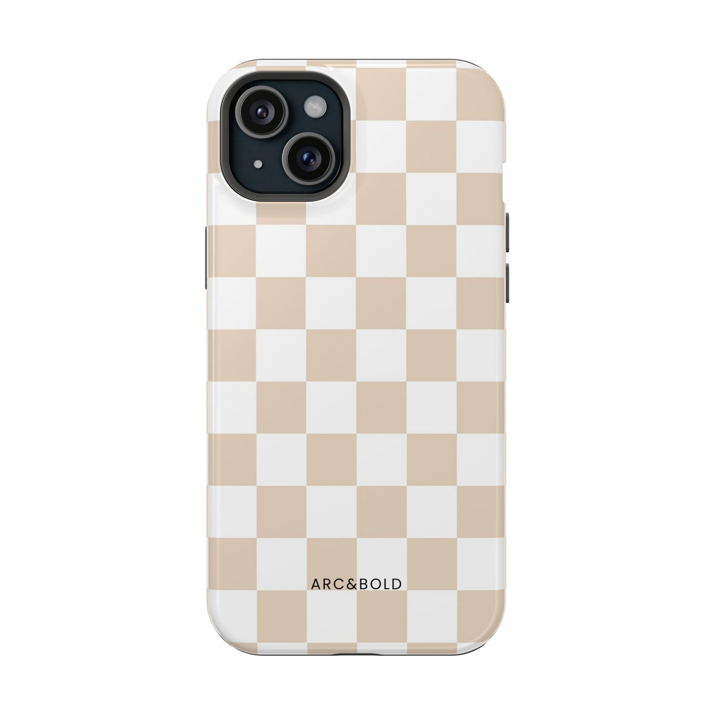 Beige Checker - Magnetic Phone Case - Arc & Bold