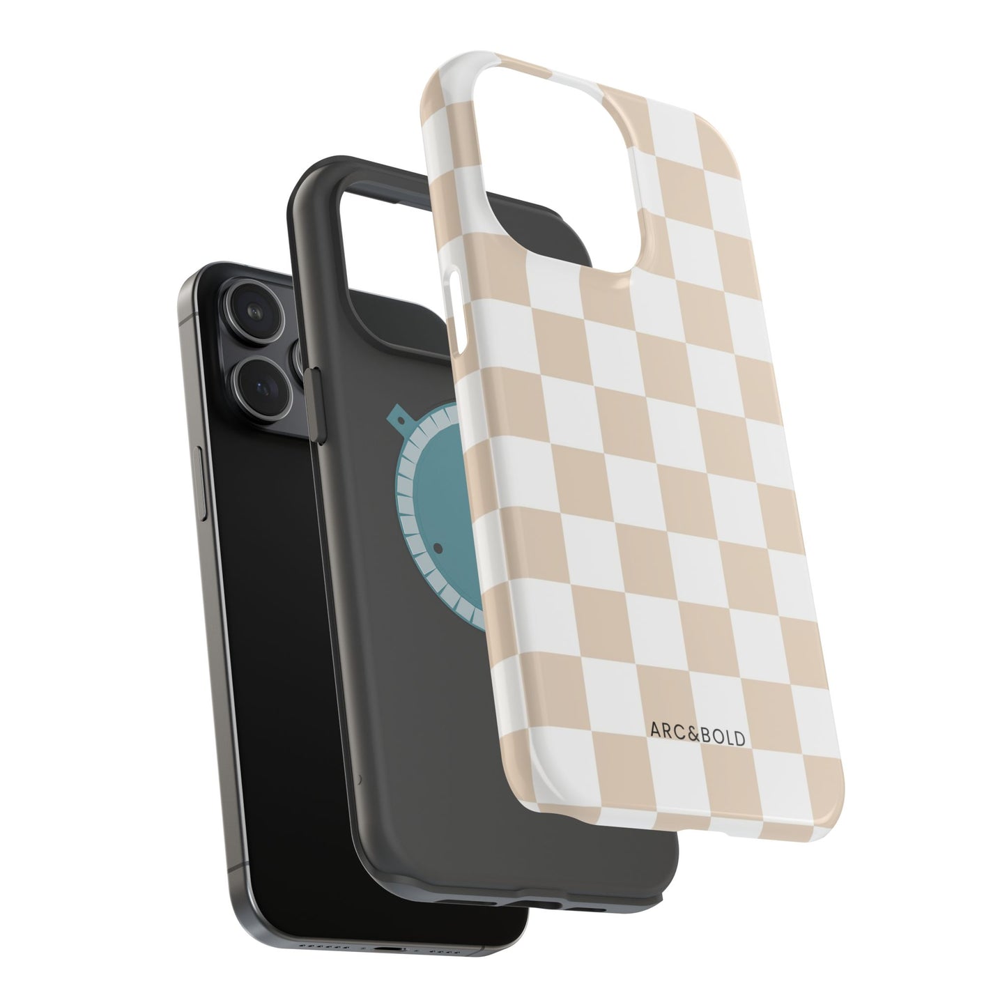 Beige Checker - Magnetic Phone Case - Arc & Bold