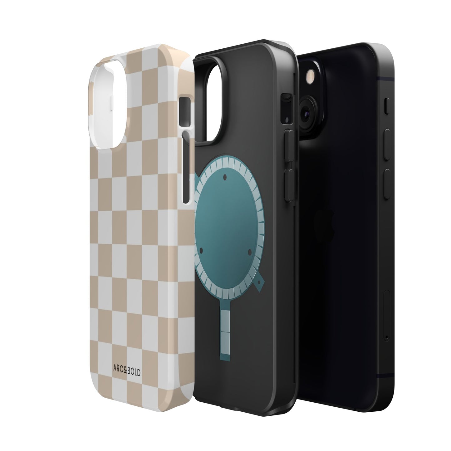 Beige Checker - Magnetic Phone Case - Arc & Bold