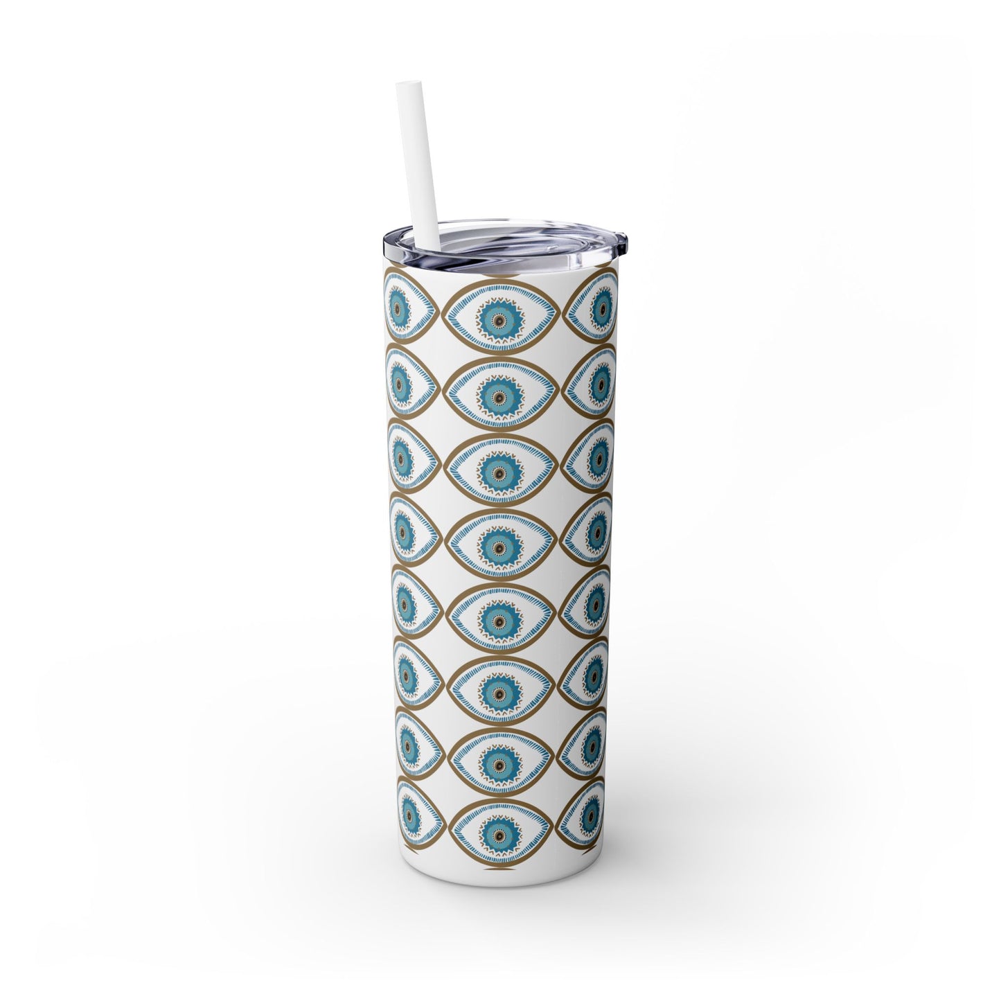 Evil Eye - Skinny Tumbler with Straw, 20oz