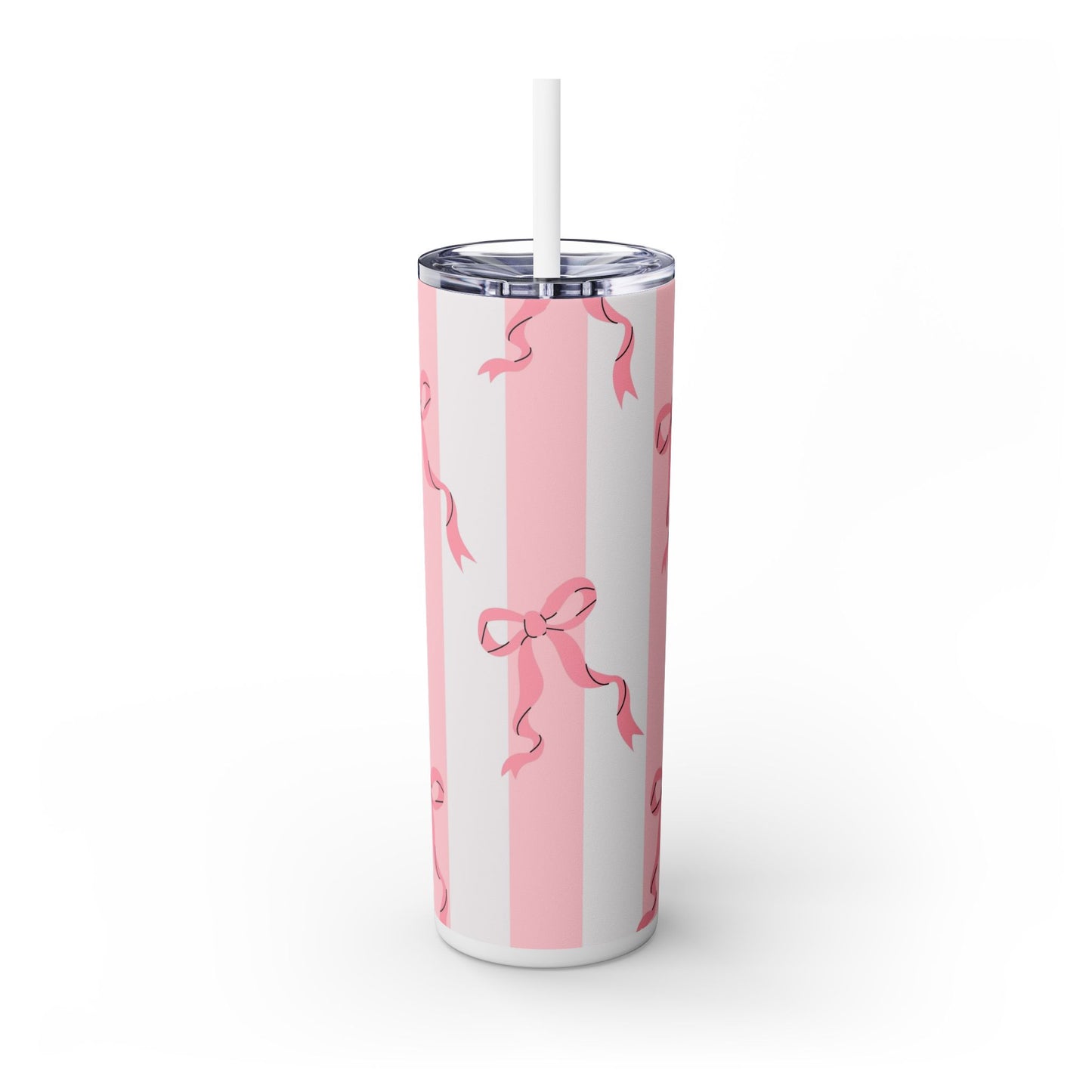Pretty in Pink - Skinny Tumbler with Straw, 20oz