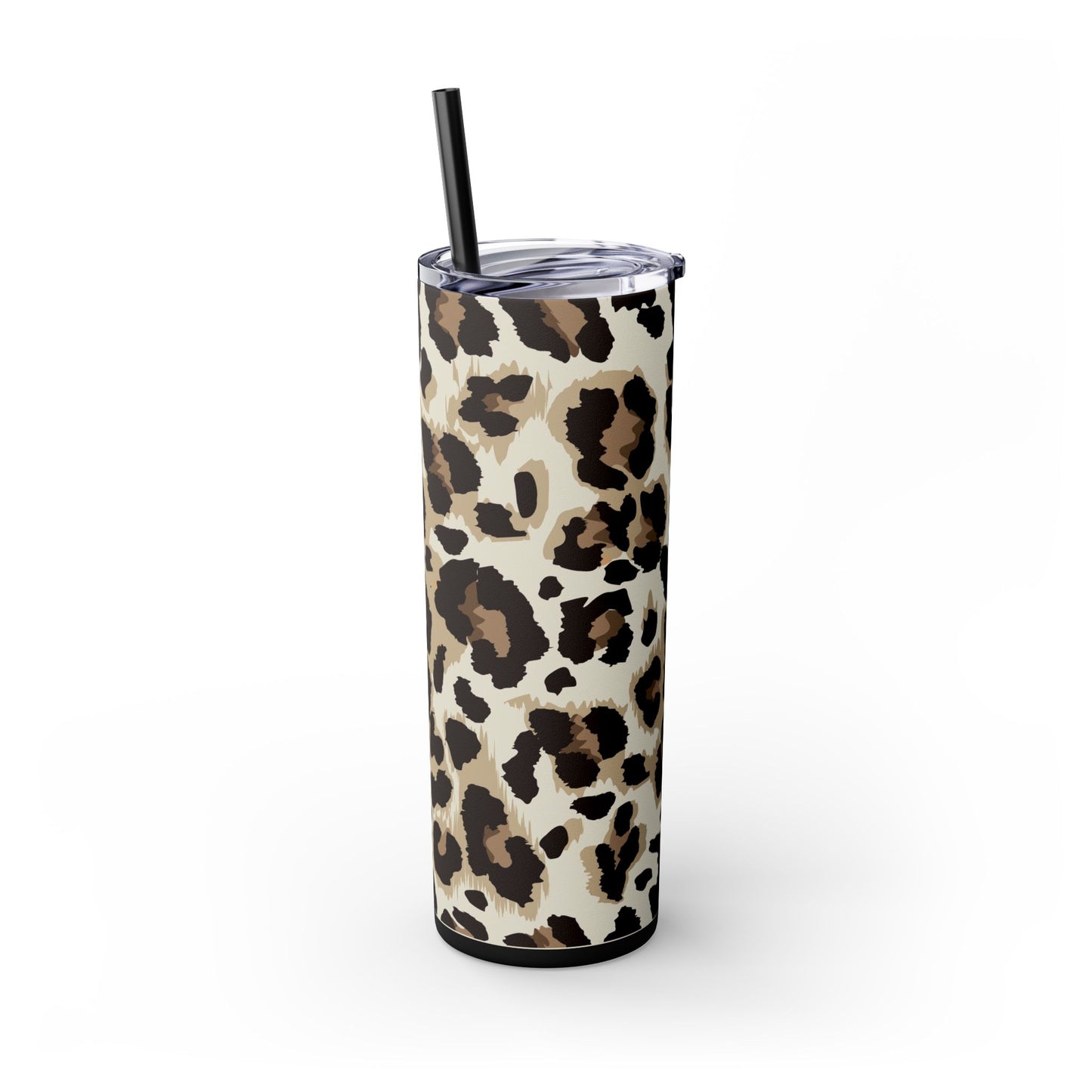 Leopard - Skinny Tumbler with Straw, 20oz - Arc & Bold