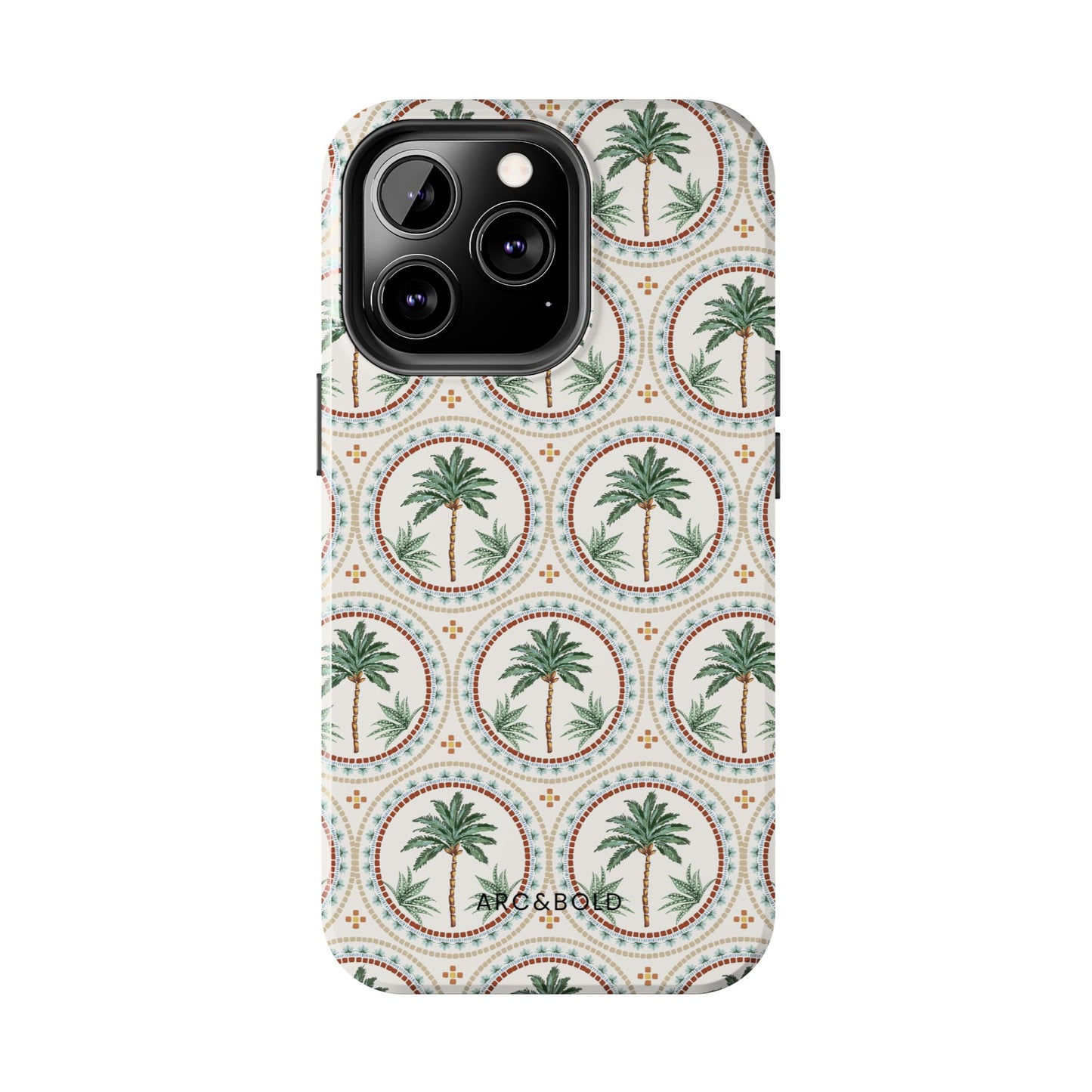 Tropical Tile Palm - Tough Phone Case - Arc & Bold