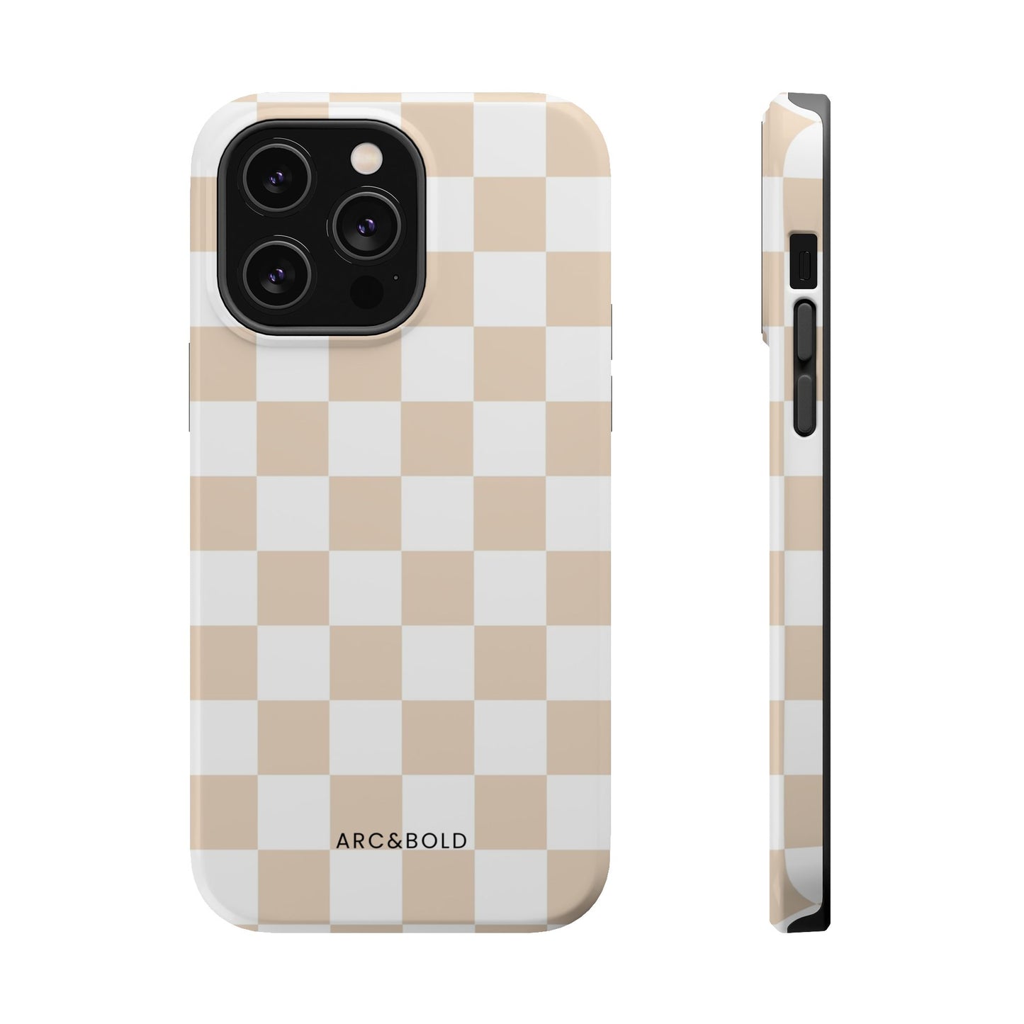 Beige Checker - Magnetic Phone Case - Arc & Bold