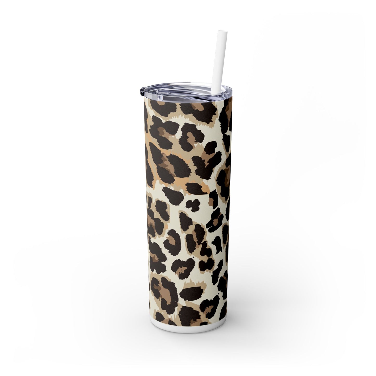 Leopard - Skinny Tumbler with Straw, 20oz - Arc & Bold