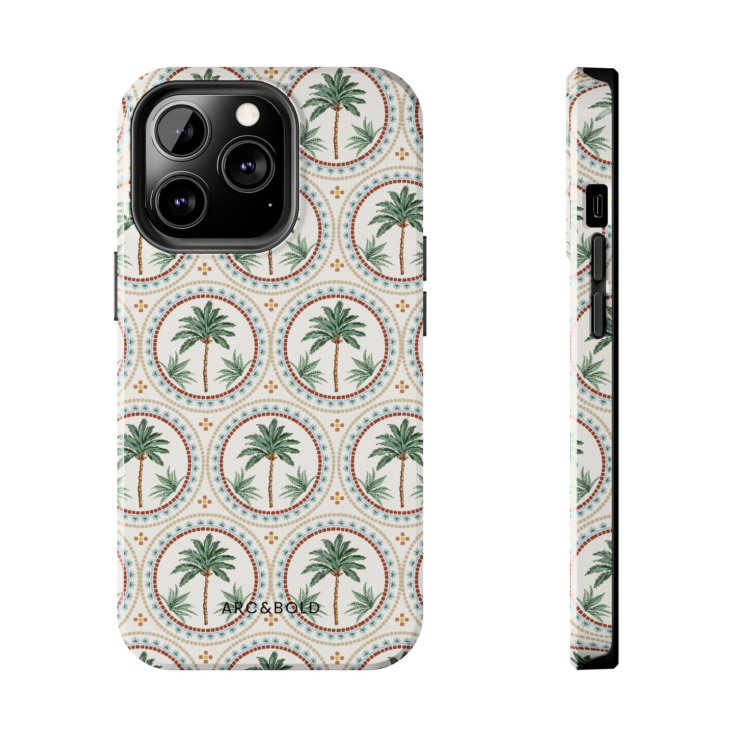Tropical Tile Palm - Tough Phone Case - Arc & Bold