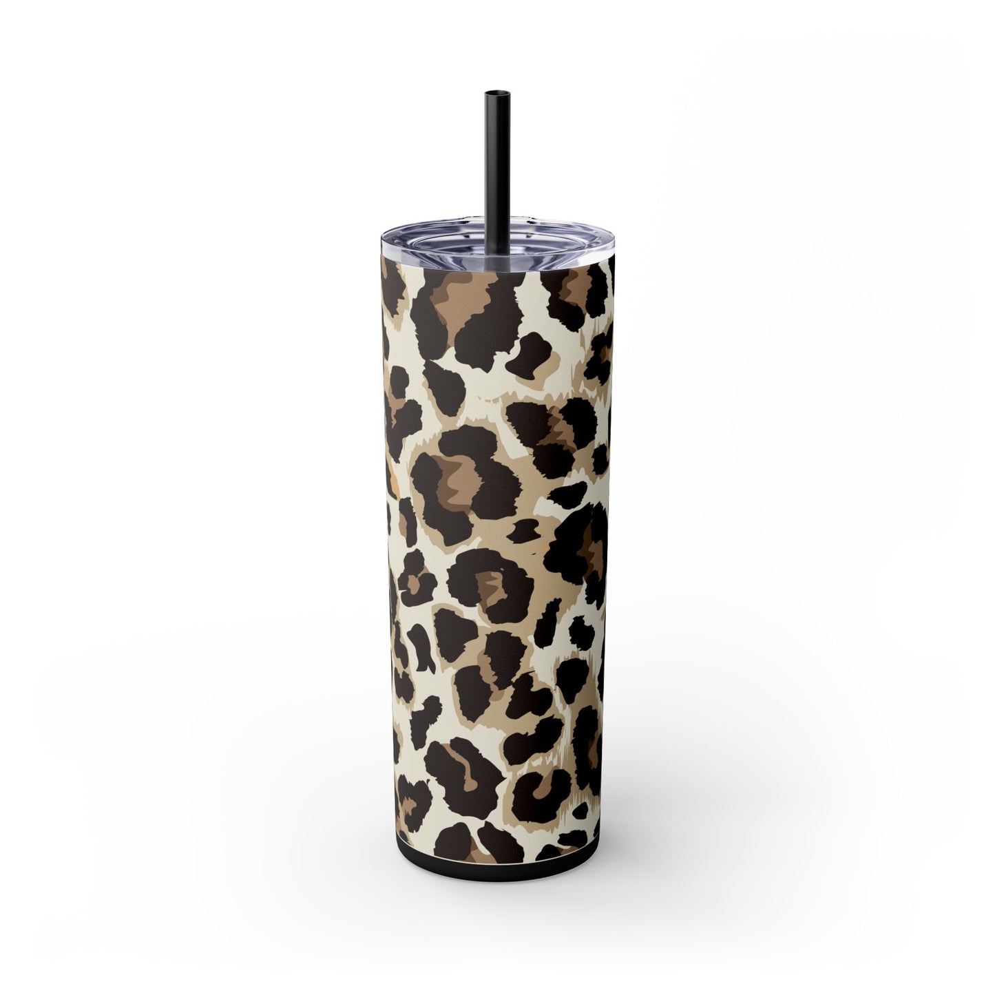 Leopard - Skinny Tumbler with Straw, 20oz - Arc & Bold