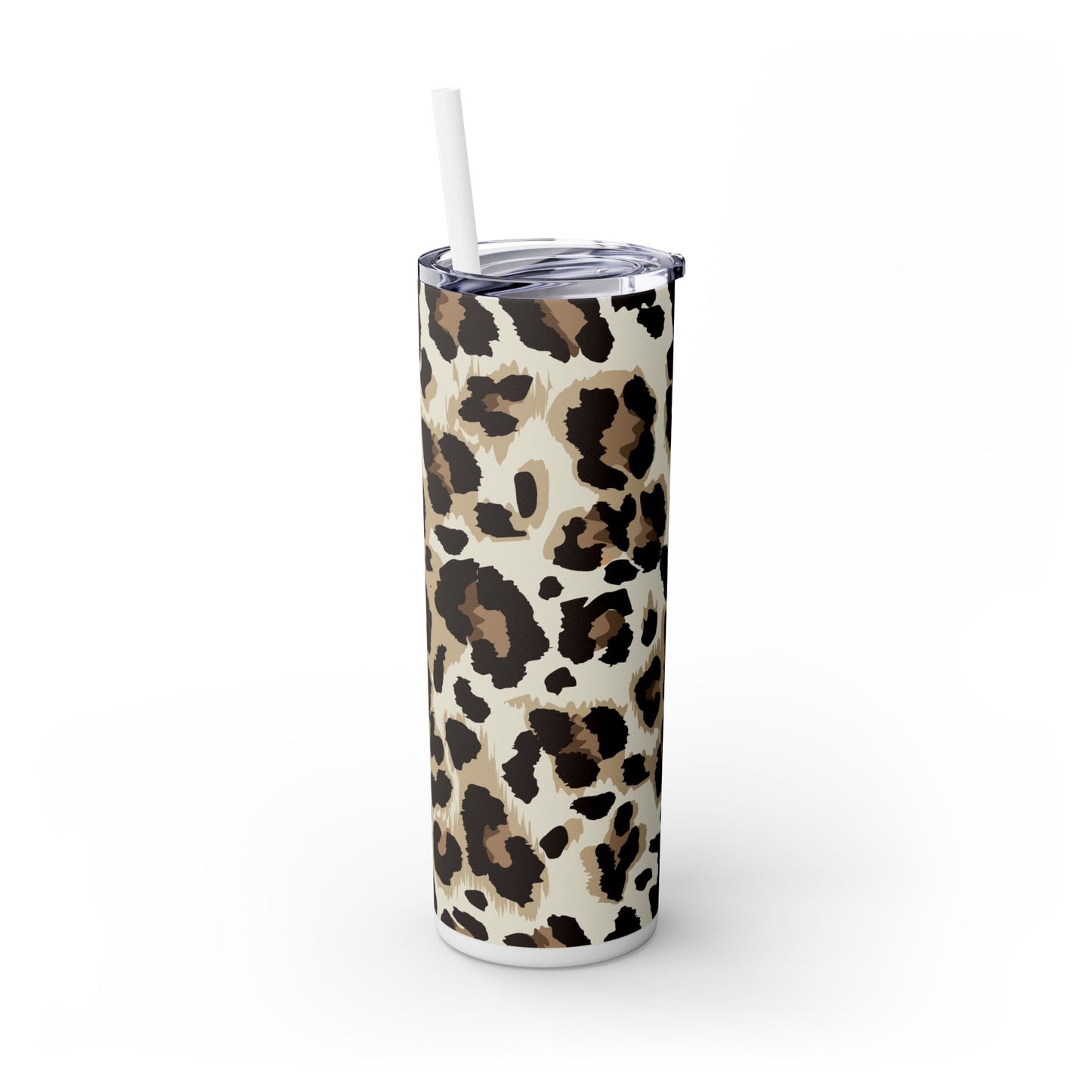 Leopard - Skinny Tumbler with Straw, 20oz - Arc & Bold