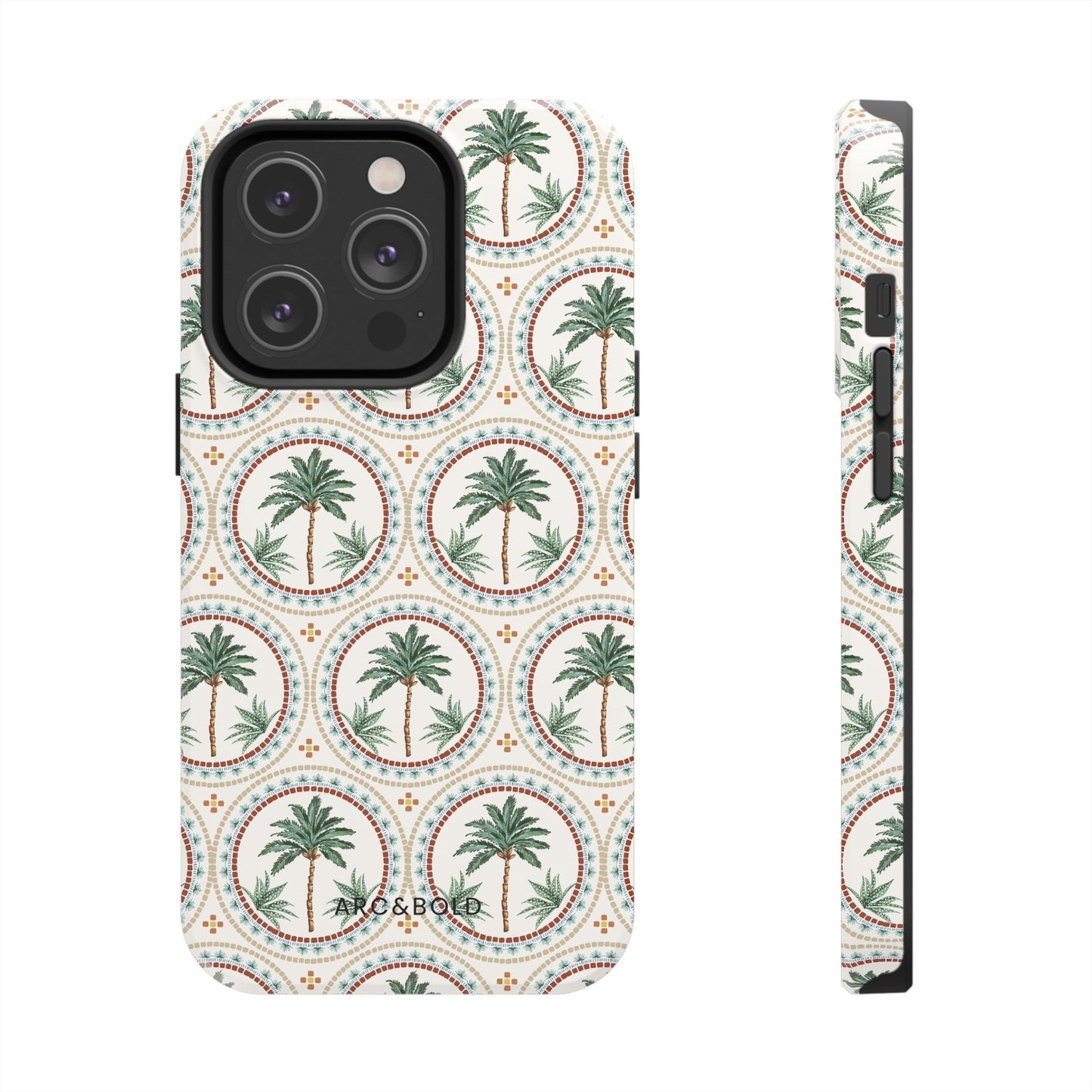 Tropical Tile Palm - Tough Phone Case - Arc & Bold