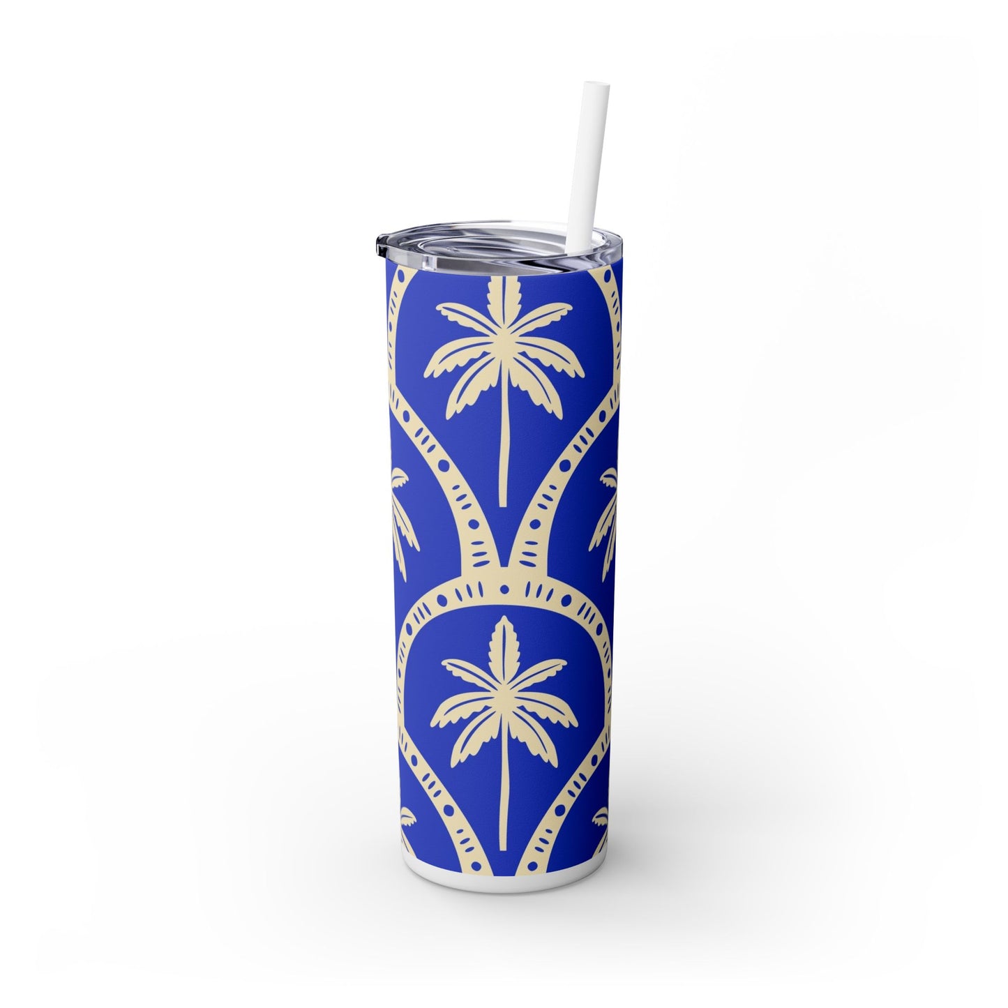 Azure Palms - Skinny Tumbler with Straw, 20oz