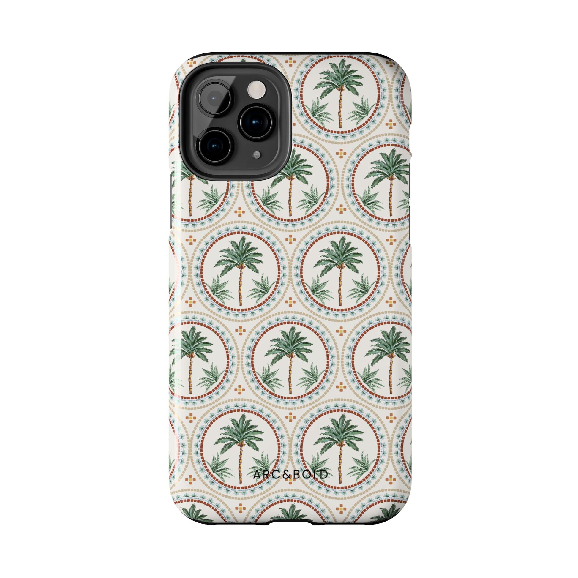 Tropical Tile Palm - Tough Phone Case - Arc & Bold