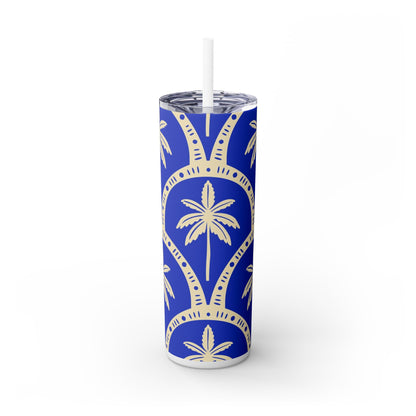 Azure Palms - Skinny Tumbler with Straw, 20oz