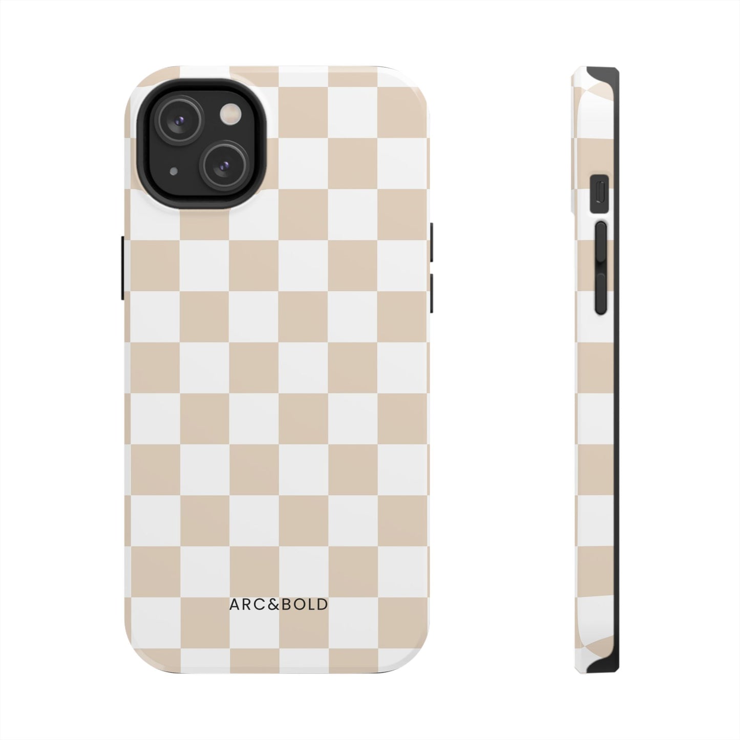 Beige Checker - Tough Phone Case - Arc & Bold