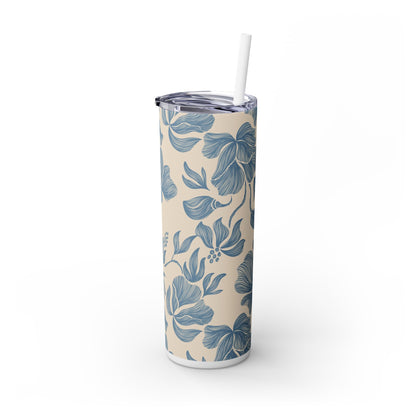 Floral - Skinny Tumbler with Straw, 20oz