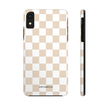 Beige Checker - Tough Phone Case - Arc & Bold