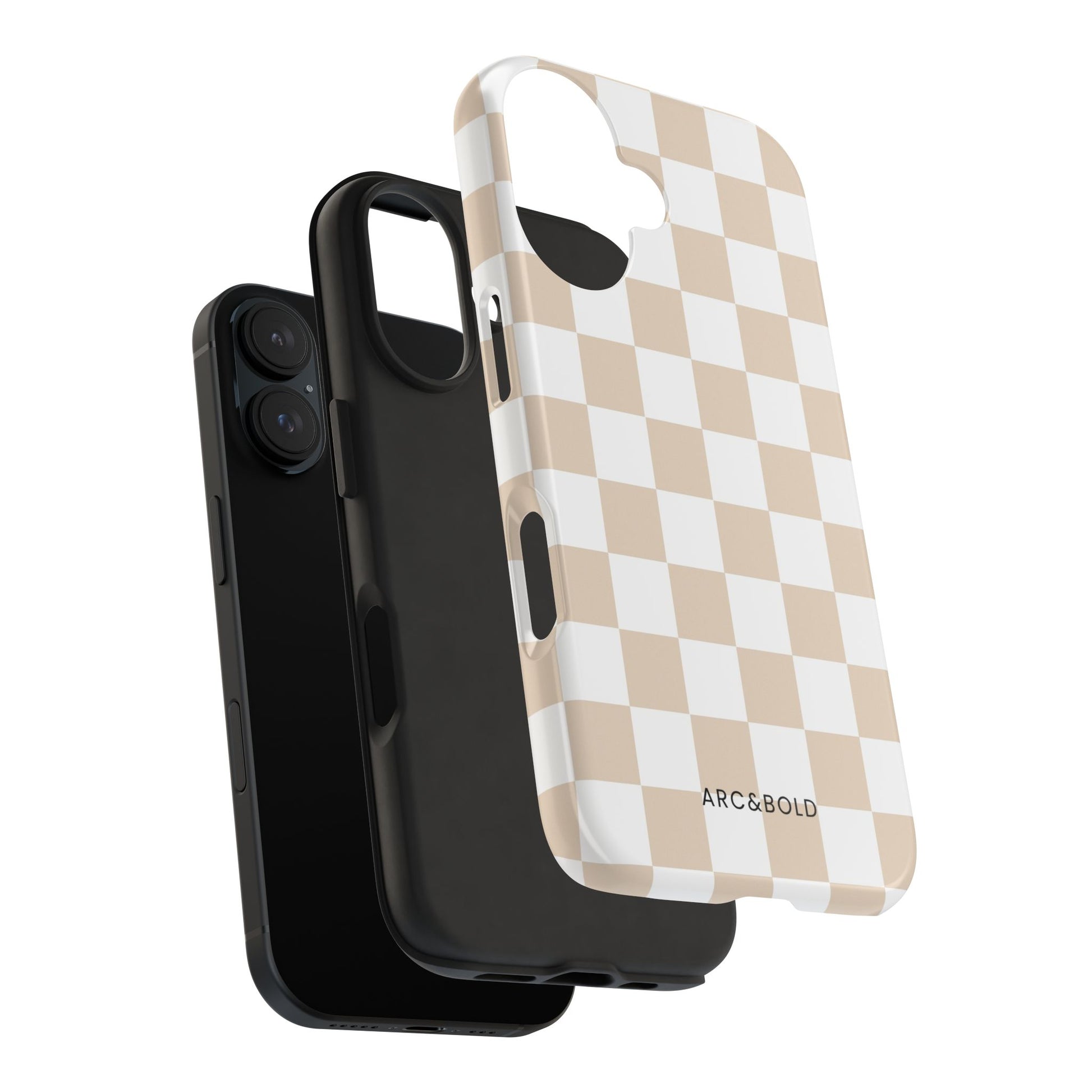 Beige Checker - Tough Phone Case - Arc & Bold