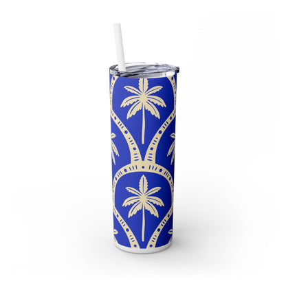 Azure Palms - Skinny Tumbler with Straw, 20oz