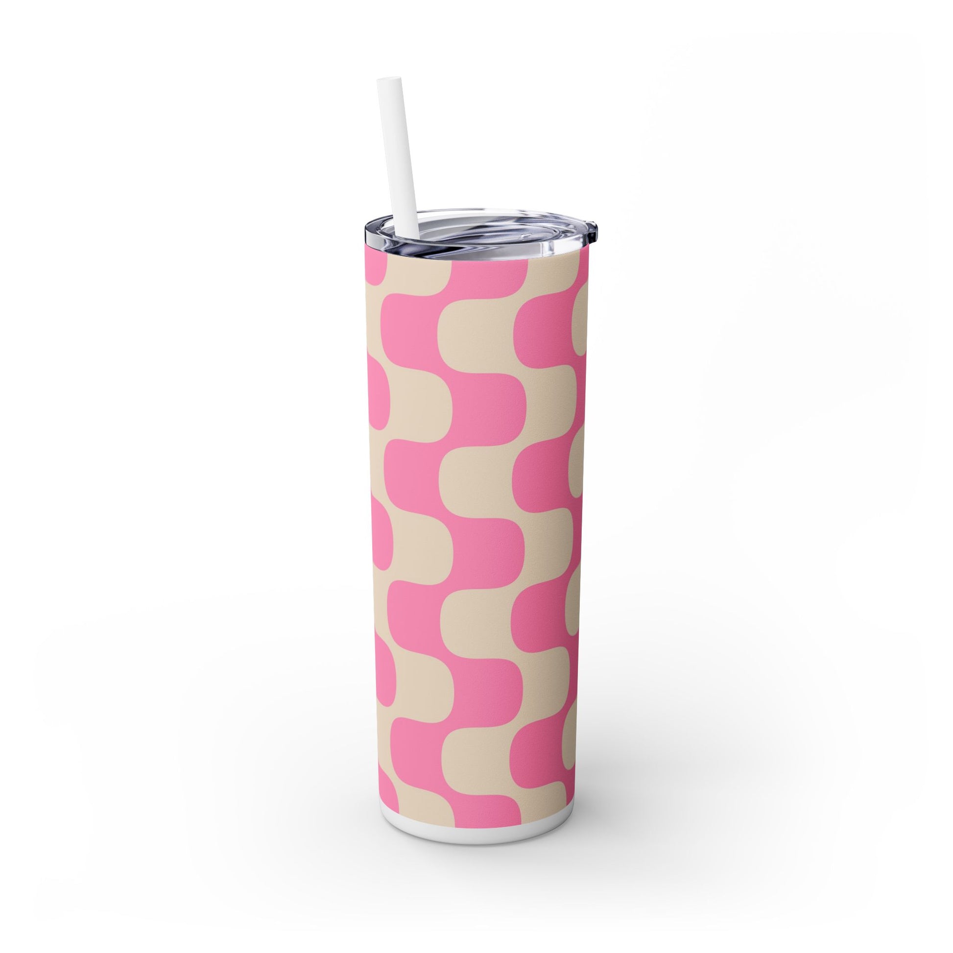 Pink Waves - Skinny Tumbler with Straw, 20oz - Arc & Bold