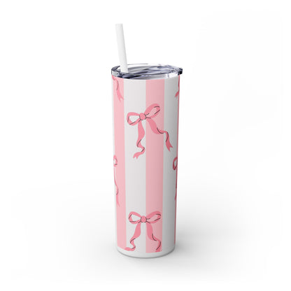 Pretty in Pink - Skinny Tumbler with Straw, 20oz