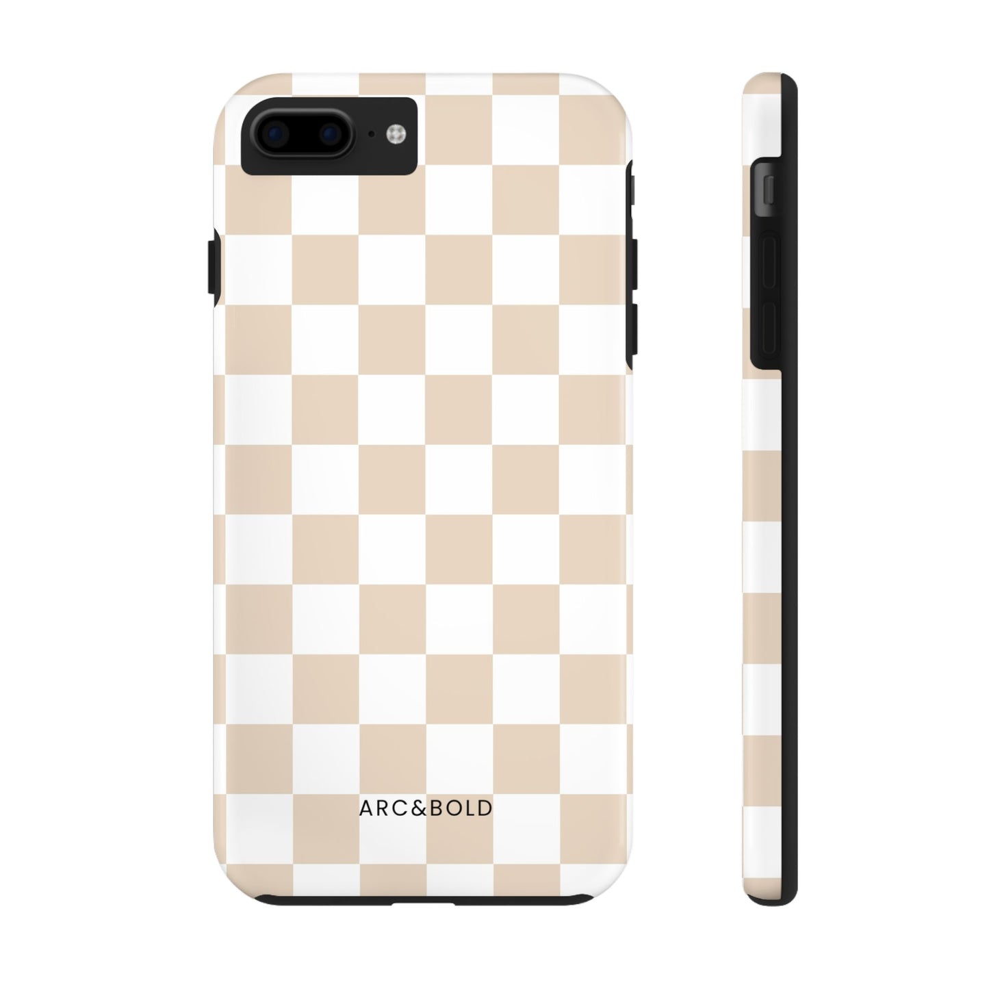 Beige Checker - Tough Phone Case - Arc & Bold