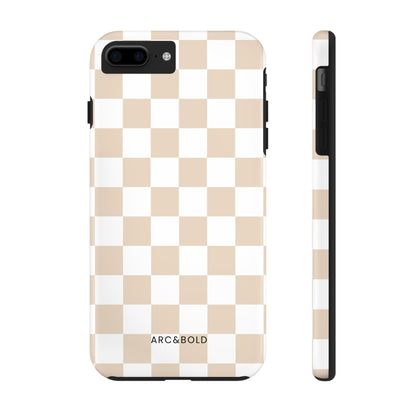 Beige Checker - Tough Phone Case - Arc & Bold