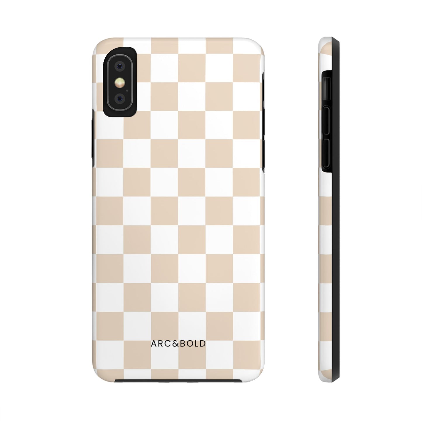 Beige Checker - Tough Phone Case - Arc & Bold