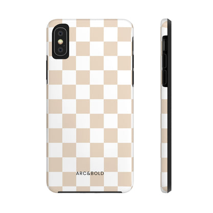 Beige Checker - Tough Phone Case - Arc & Bold