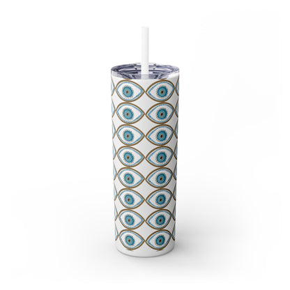 Evil Eye - Skinny Tumbler with Straw, 20oz