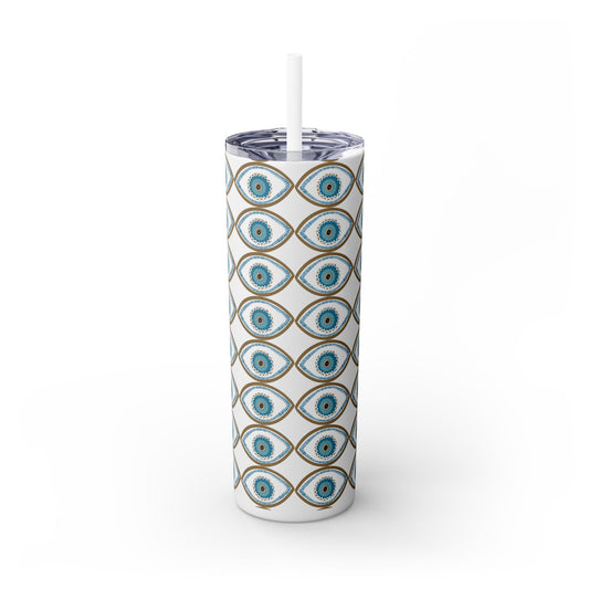 Evil Eye - Skinny Tumbler with Straw, 20oz
