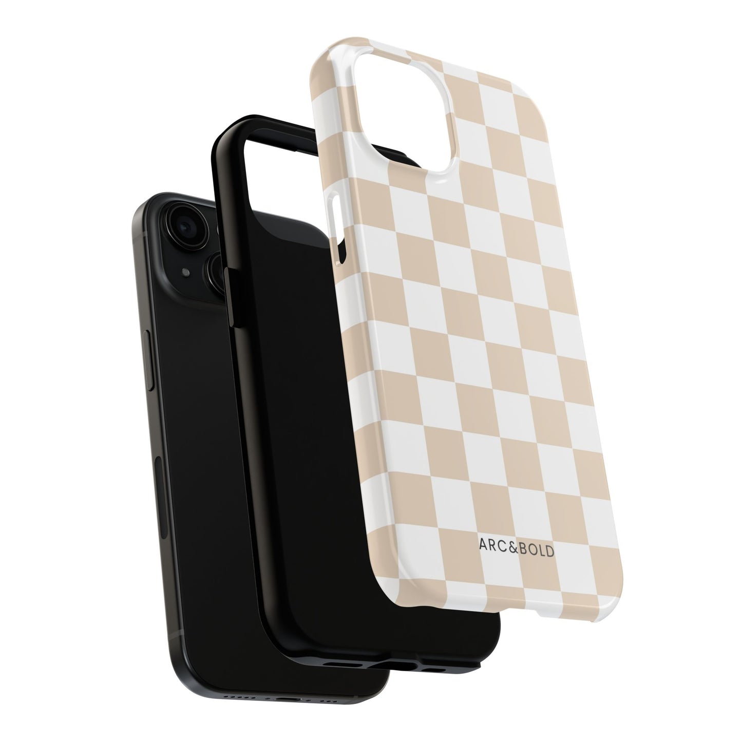 Beige Checker - Tough Phone Case - Arc & Bold