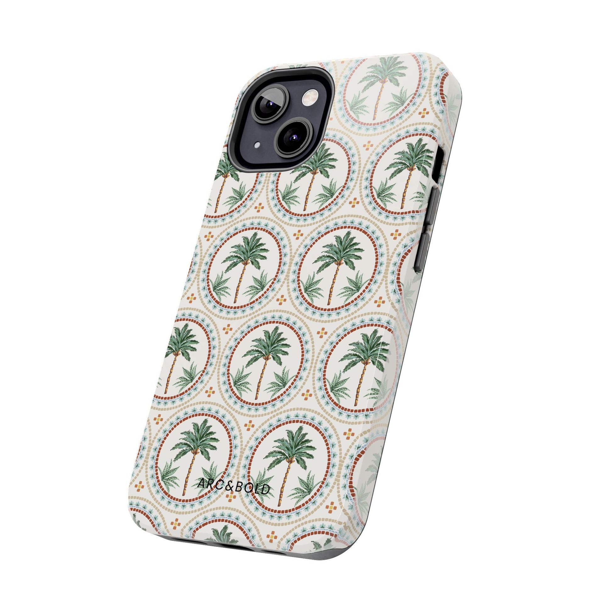 Tropical Tile Palm - Tough Phone Case - Arc & Bold