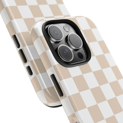 Beige Checker - Tough Phone Case - Arc & Bold