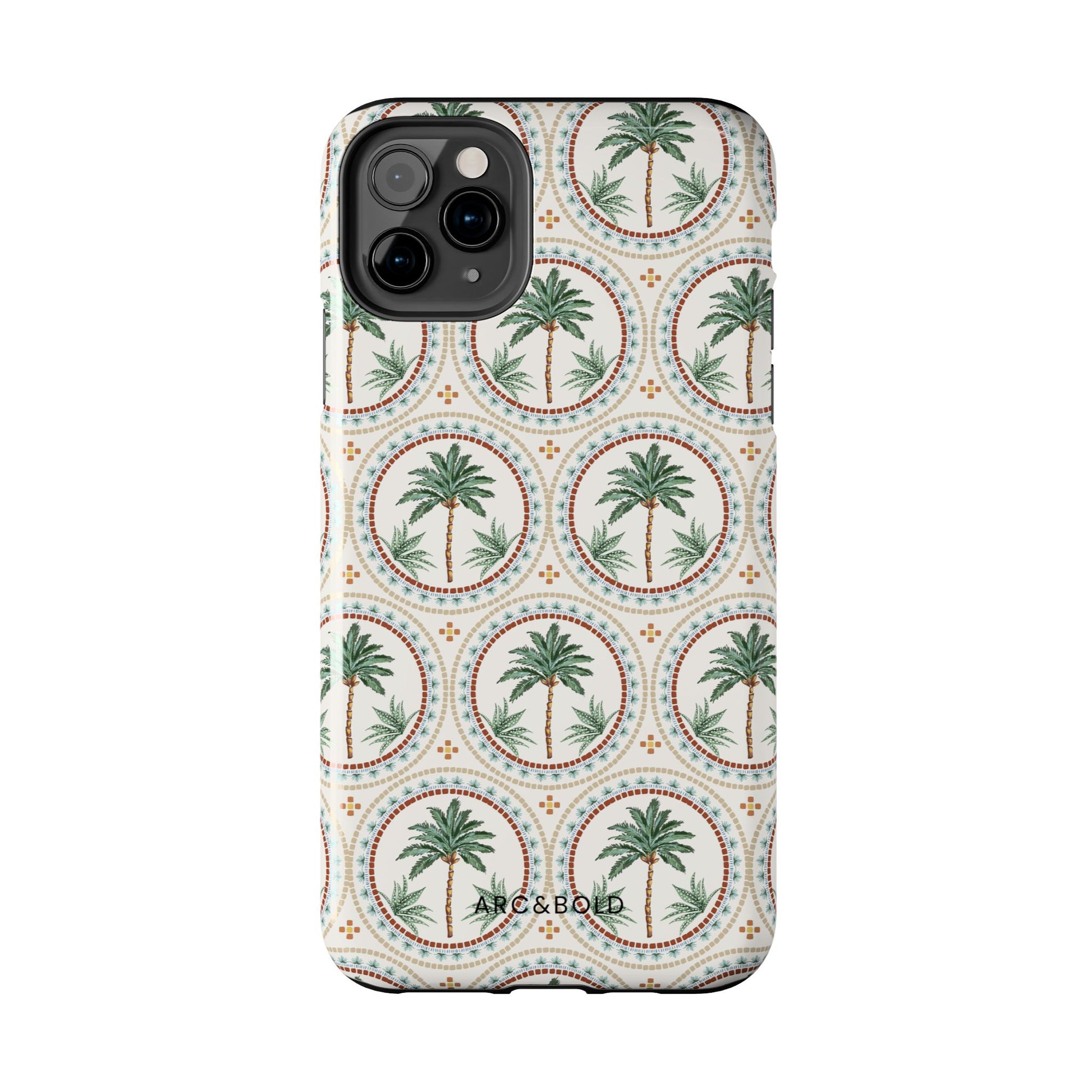 Tropical Tile Palm - Tough Phone Case - Arc & Bold