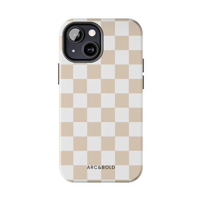 Beige Checker - Tough Phone Case - Arc & Bold