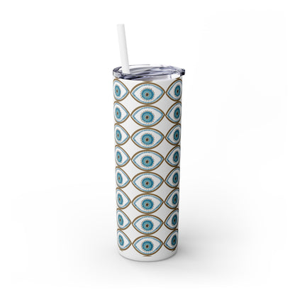 Evil Eye - Skinny Tumbler with Straw, 20oz