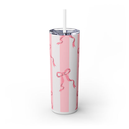Pretty in Pink - Skinny Tumbler with Straw, 20oz